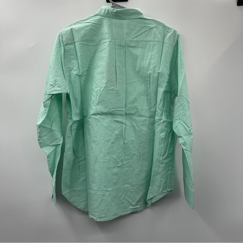 Everlane The Silky Cotton Relaxed Long Sleeve Button Down Shirt in Mint Green - Picture 4 of 5